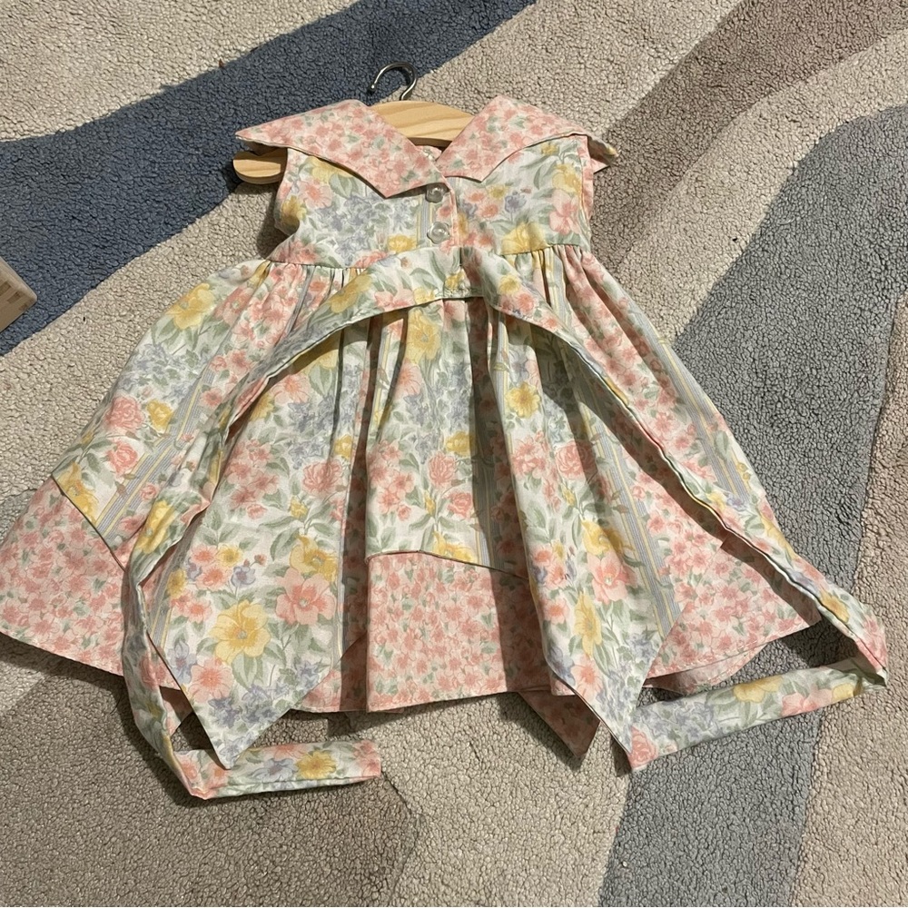 Pink floral doll dress